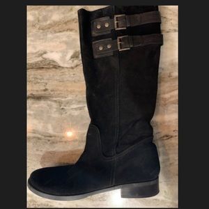 Nine West suede black boots. Size 10.